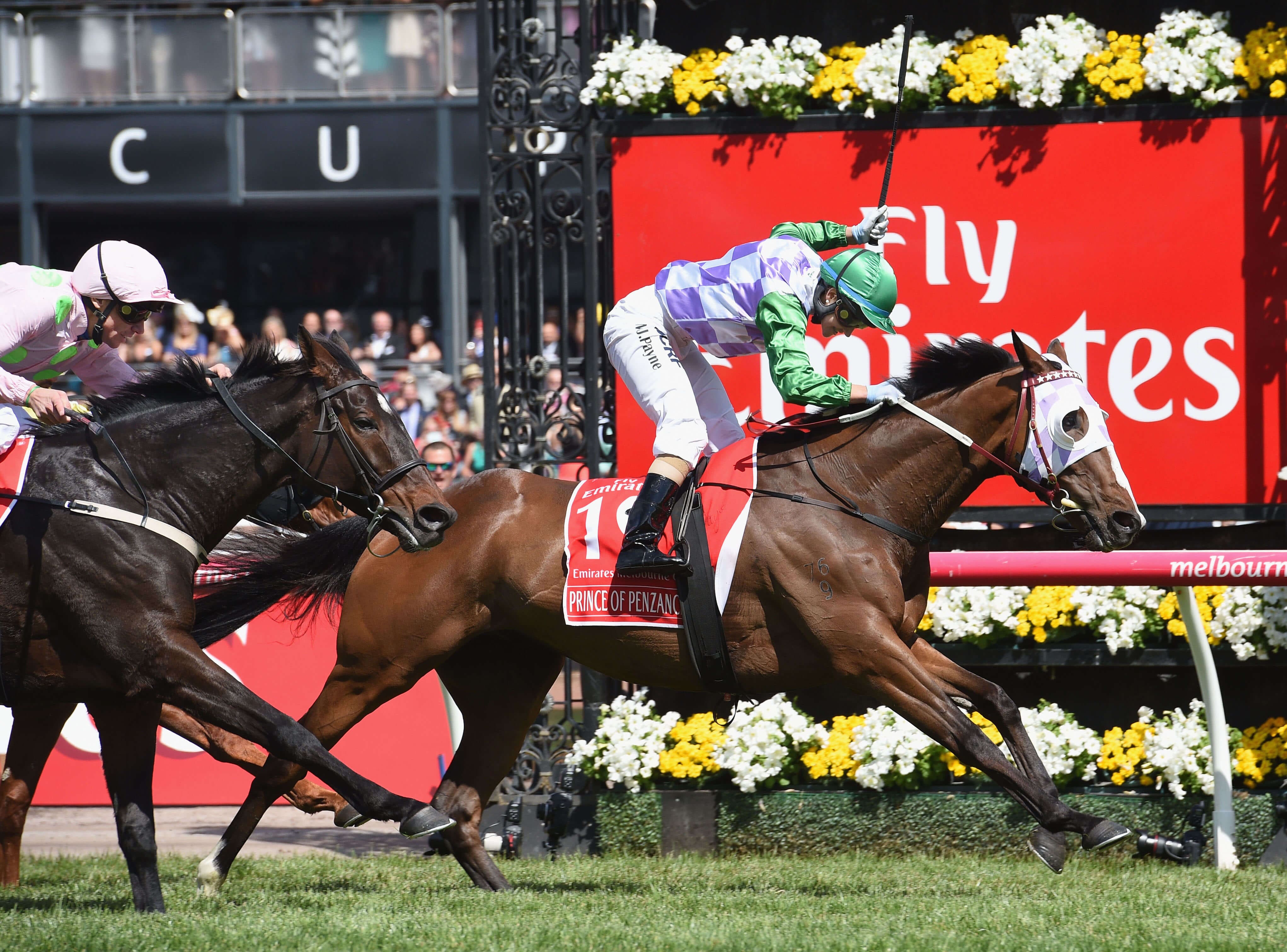 Michelle Payne riding Prince of Penzance wins the Emirates Melbourne Cup Pic: Vince Caligiuri/Getty Images