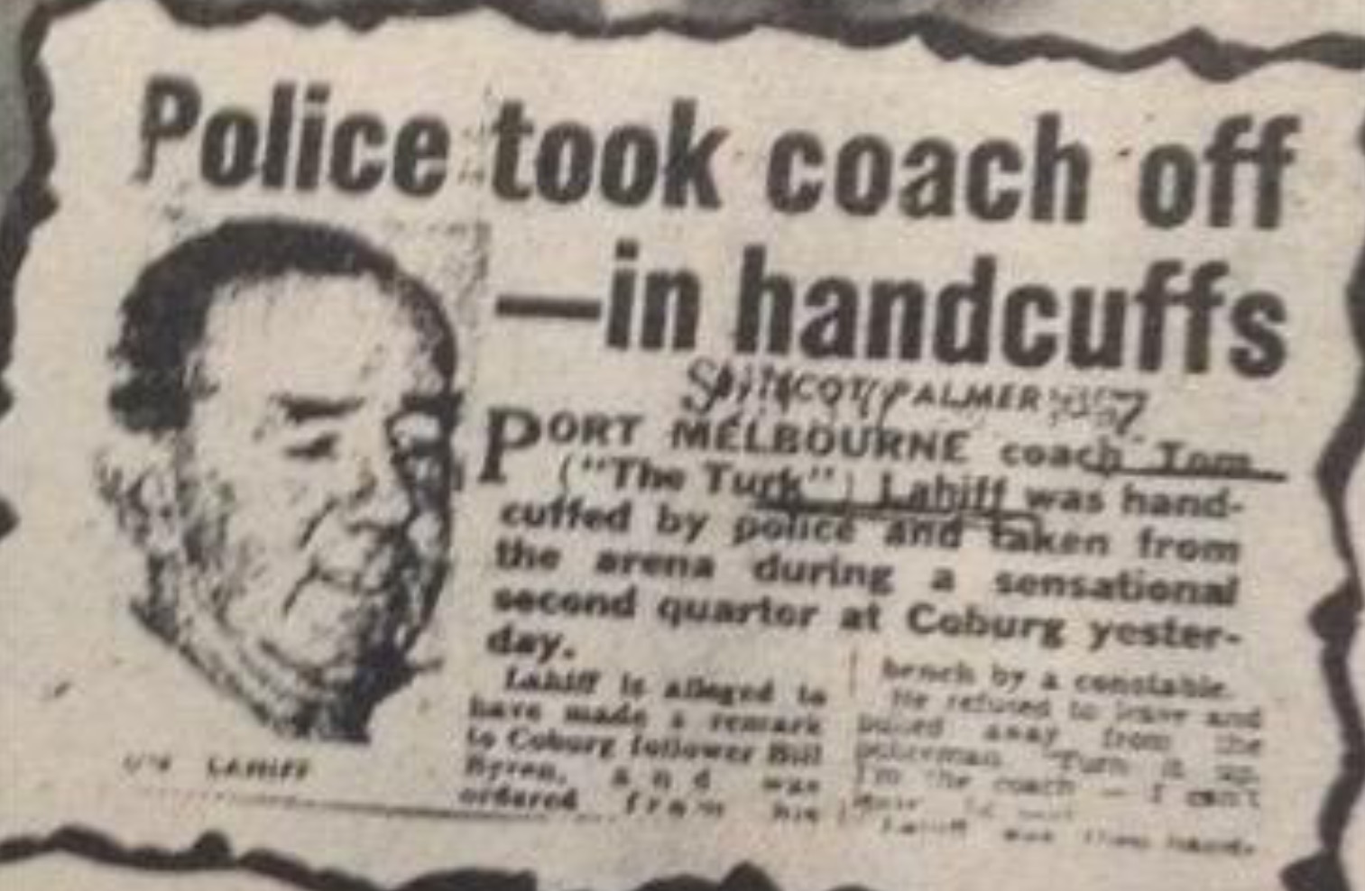 The day the footy coach was handcuffed