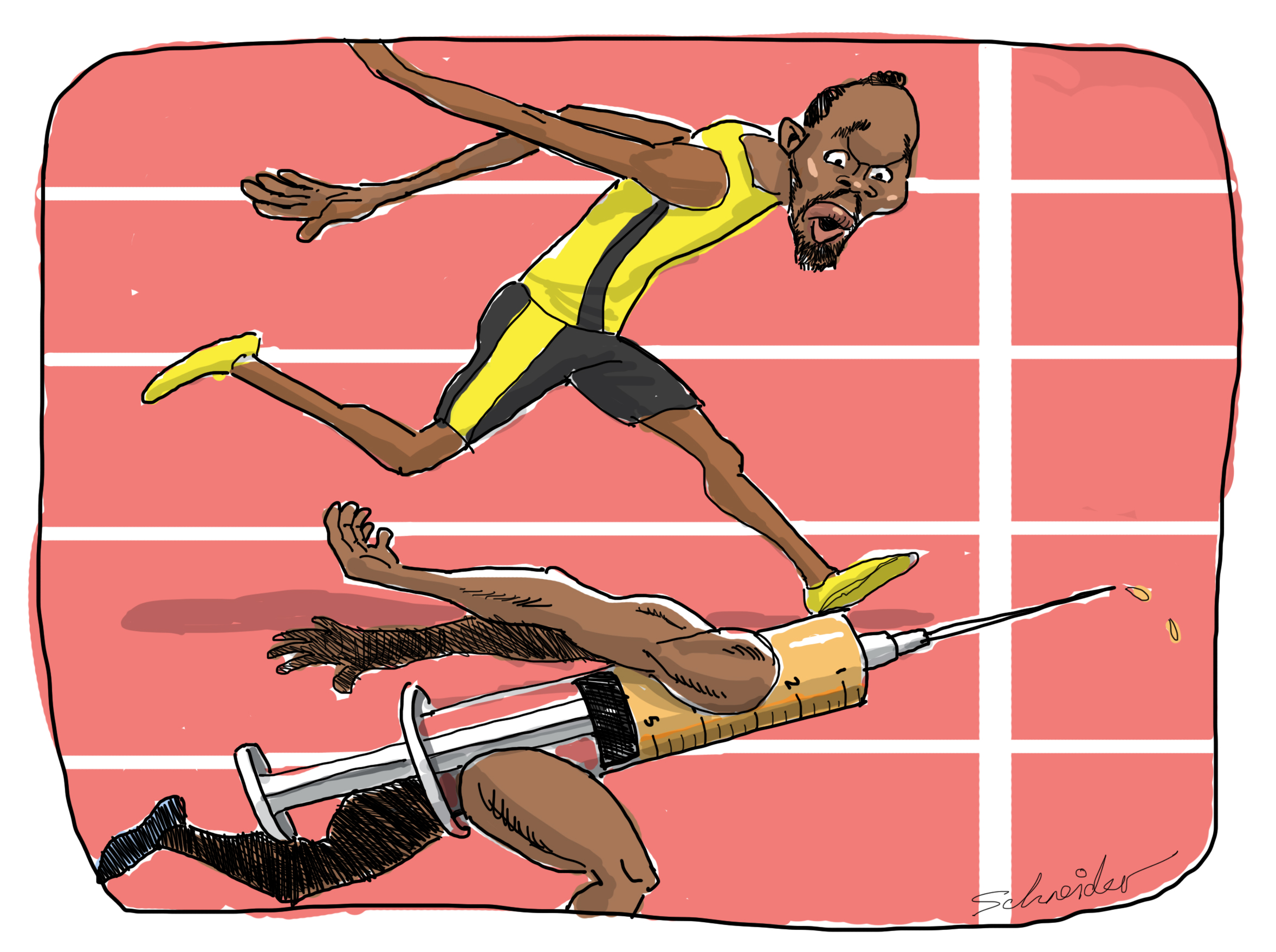 Schneiders take on Usain Bolt