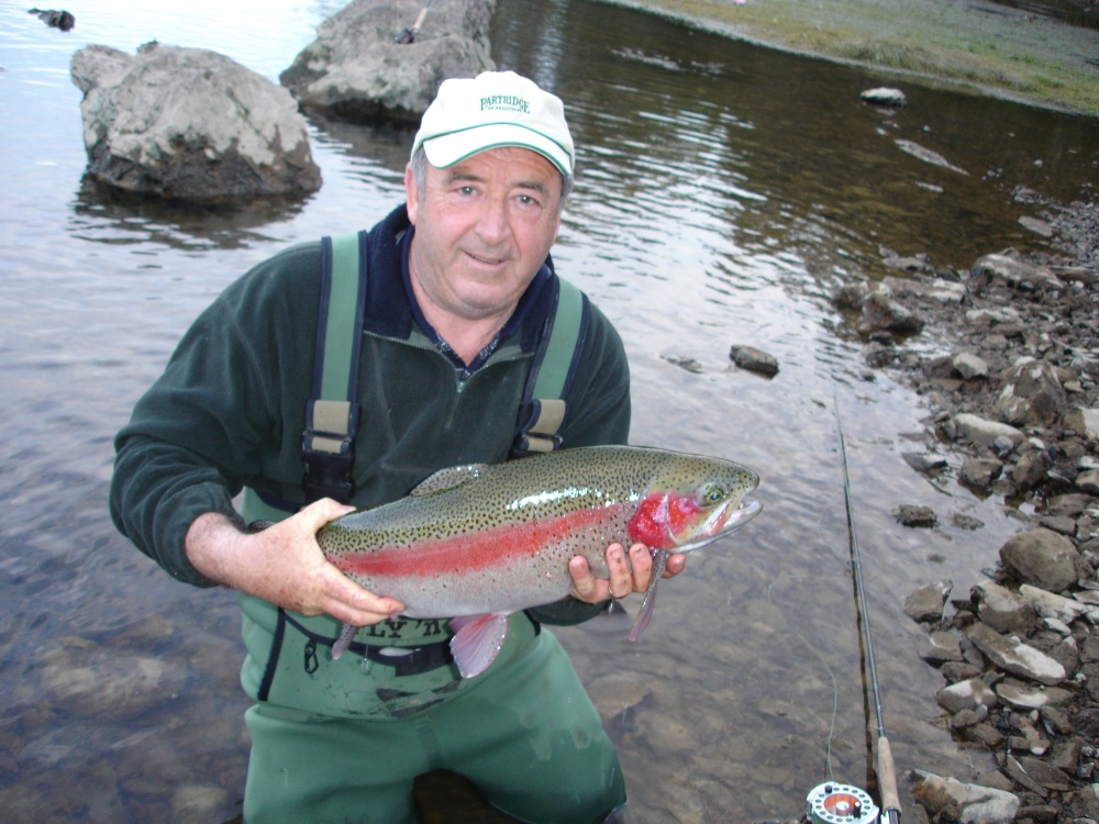 Noted fly tyer and fishing guide Mick Hall nymphing on the Rubicon River at Eildon.