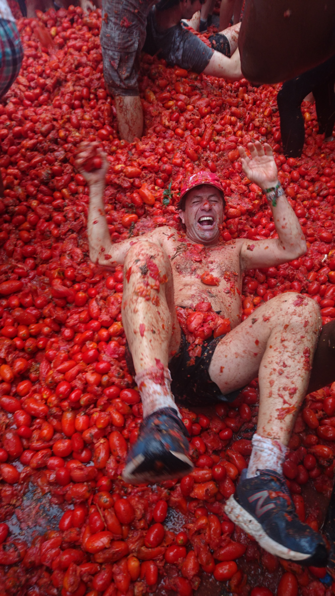 Colin Dale up to his neck in the tomato war