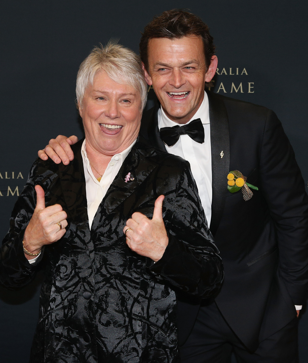 Raelene Boyle poses with Adam Gilchrist at the Sport Australia Hall of Fame Annual Induction and Awards Gala Dinner. Pic: Michael Dodge/Getty Images
