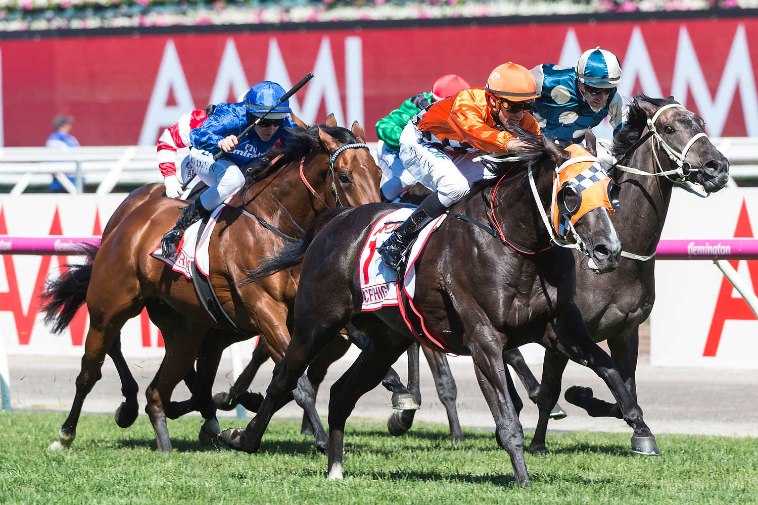 Ace High ridden by Tye Angland wins the AAMI Victoria Derby Pic: Darren Tindale - The Image is Everything