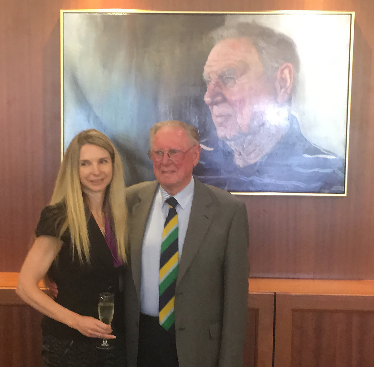 Frank Sedgman with artist Isabella Allis