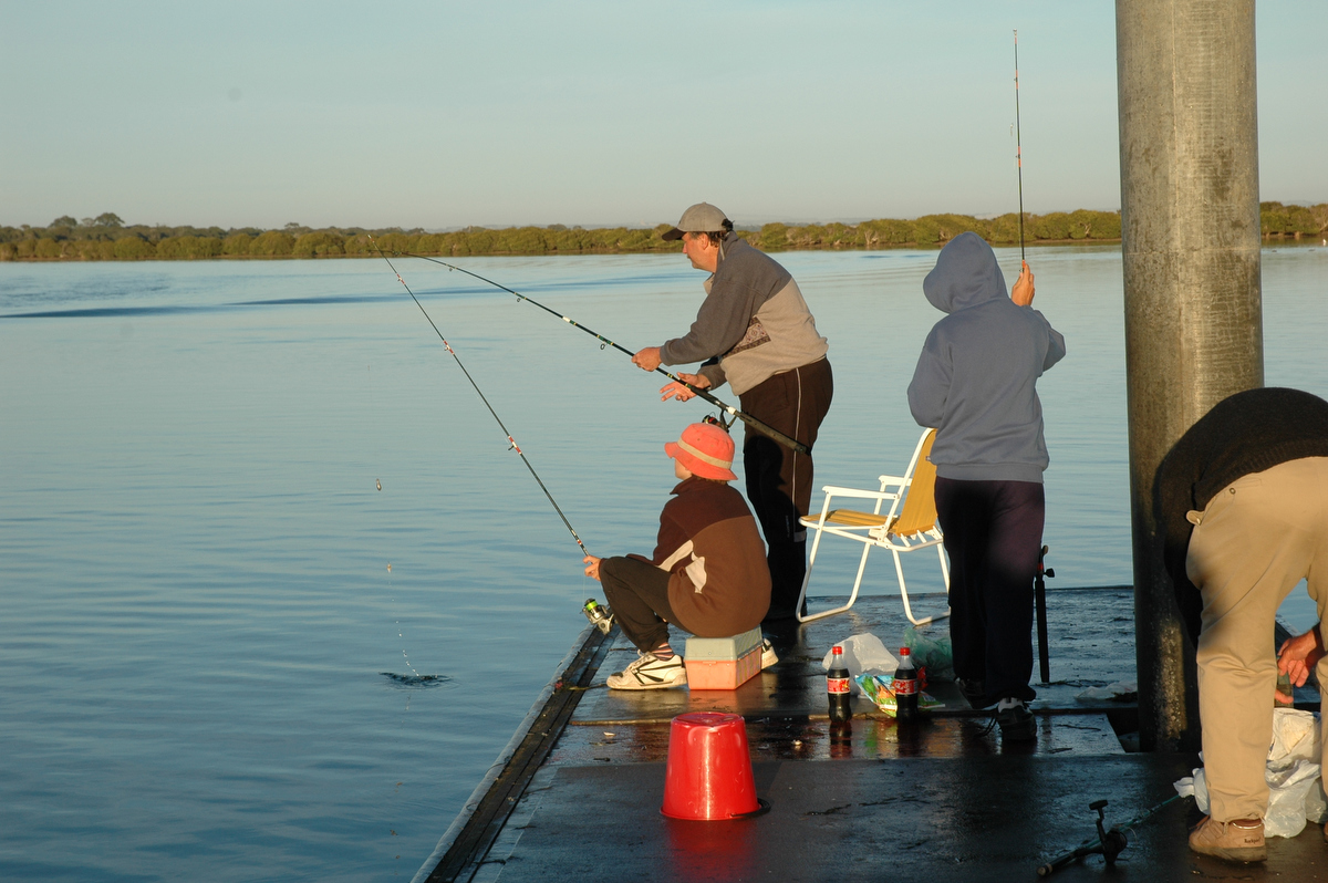 In the festive season it is common for families to fish together.