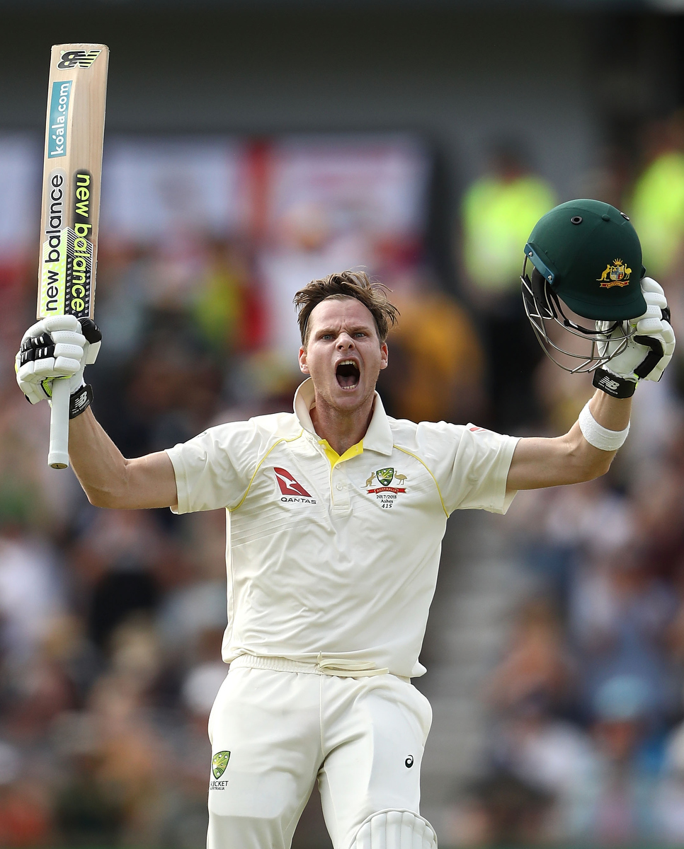 Steve Smith celebrates after reaching his double century (Pic: Ryan Pierse/Getty Images