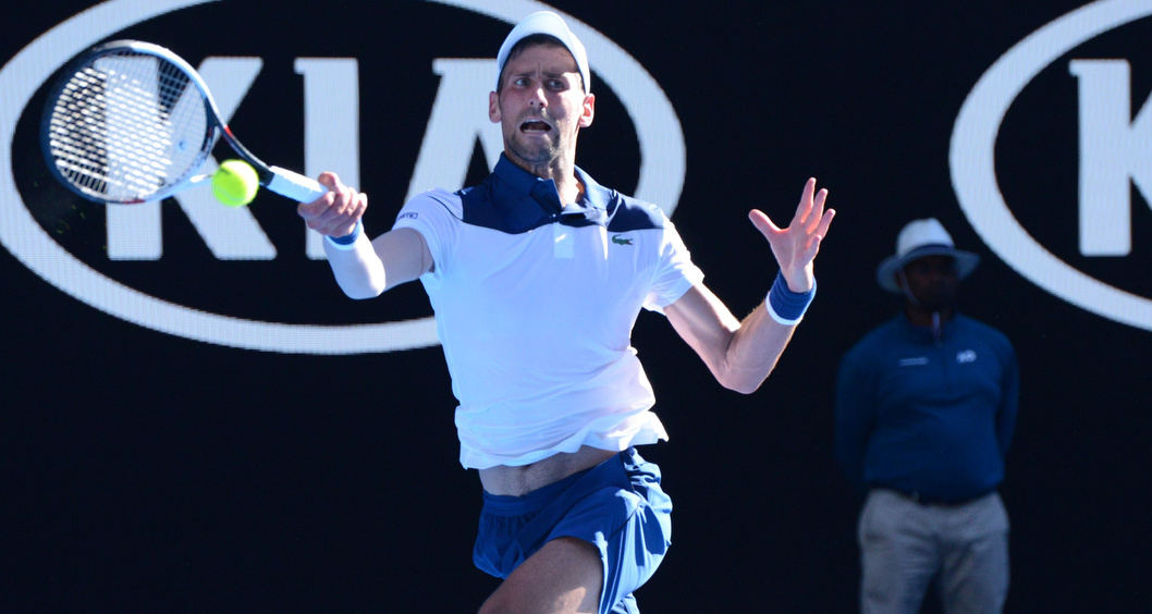 Novak Djokovic in action against Gael Monfils. Pic: Recep Sakar/Anadolu Agency/Getty Images