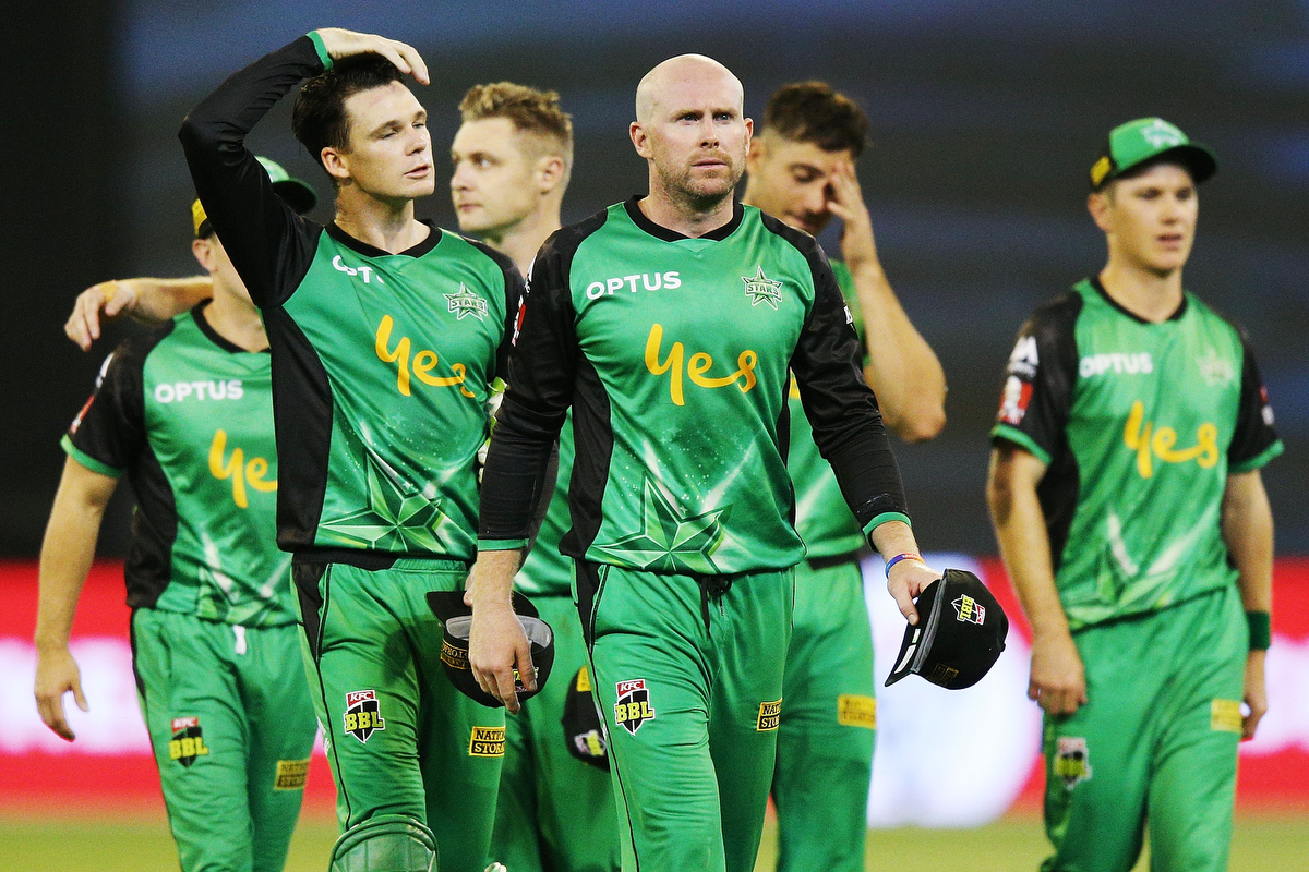 Ben Dunk looks dejected after defeat during the Big Bash League match against the Renegades. Pic: Michael Dodge/Getty Images
