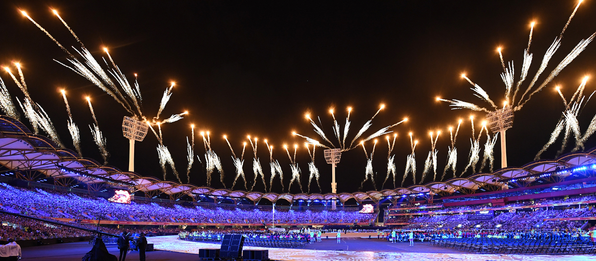 The fireworks at the conclusion of the Opening Ceremony