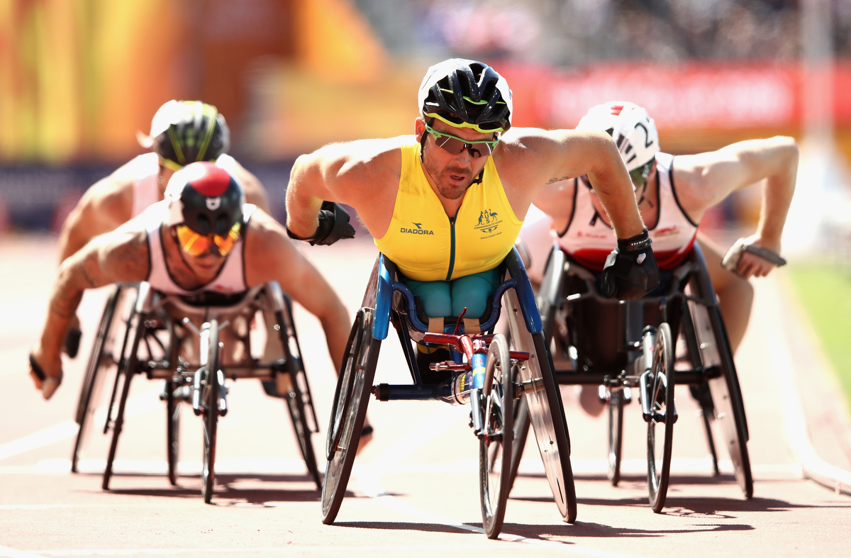 Kurt Fearnley in the Men's T54 1500m heats. Pic: Cameron Spencer/Getty Images