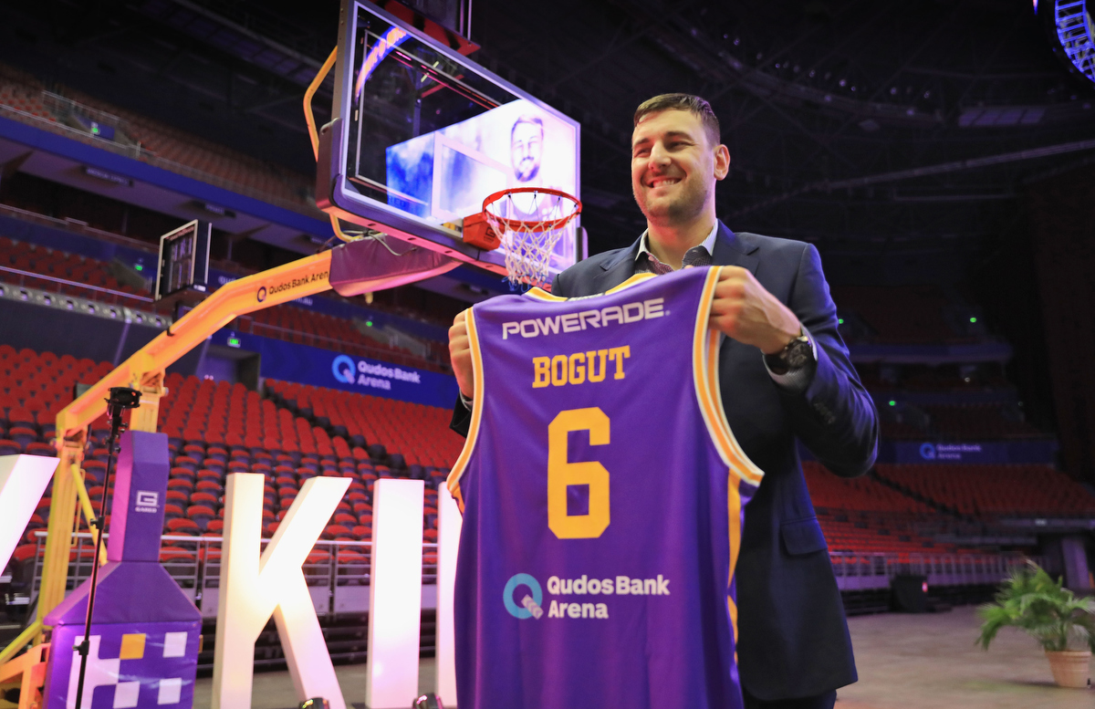 Andrew Bogut after signing with the Sydney Kings. Pic: Mark Evans/Getty Images