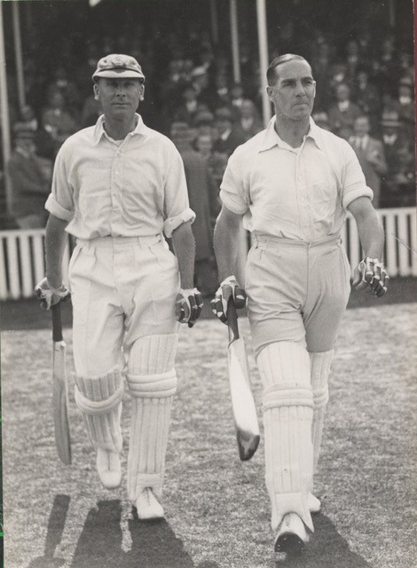 Jack Hobbs (left) and Herbert Sutcliffe, England’s outstanding opening pair.