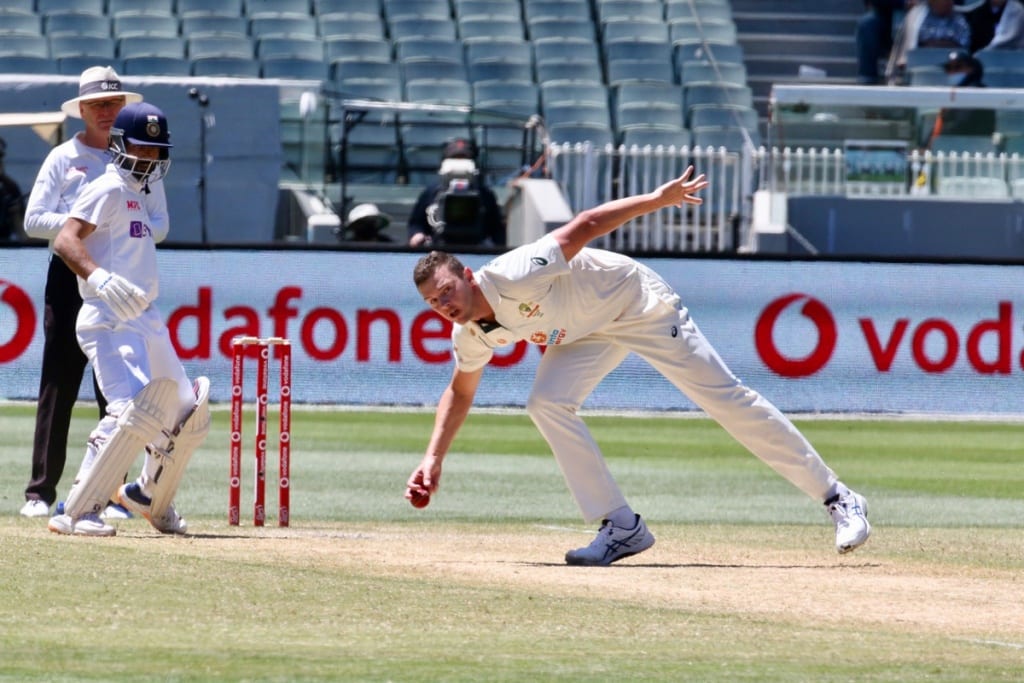 Josh Hazelwood in action during Day 4.