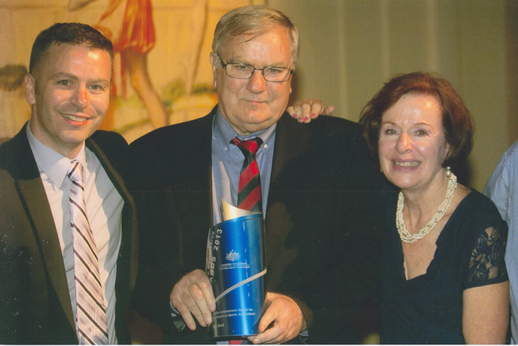 Ron and his lifetime achievement award.